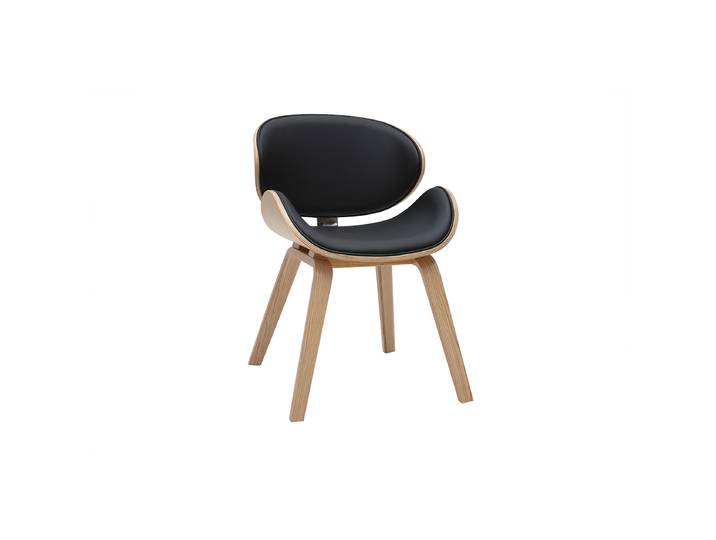 Chaise design noire et bois clair WALNUT