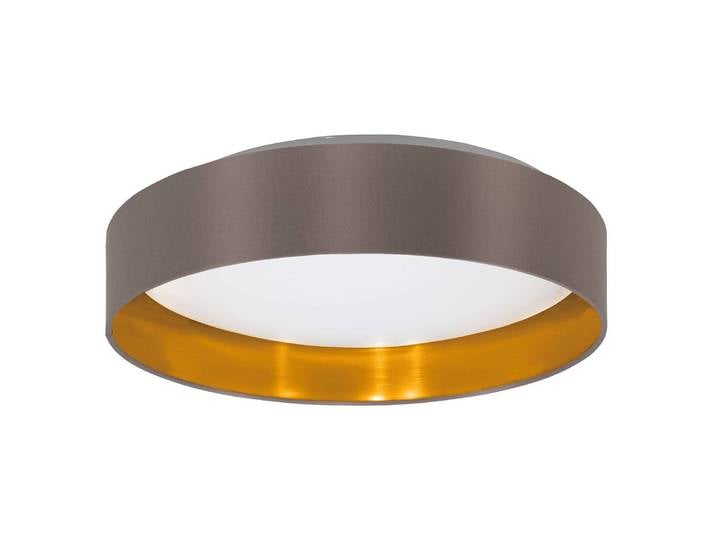 Plafonnier IV Ø 38cm Marron Tissu mélangé LED non-remplaçables Module LED