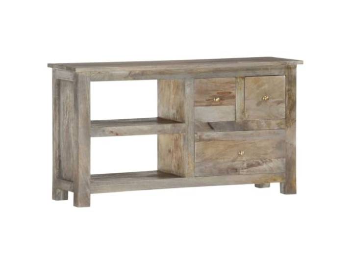 HEFZGDB TV-Schrank 100x30x55 cm Massivholz Mango Retro Stil mit 2 Fächern und 3 Schubladen für Wohnzimmer Aufbewahrung
