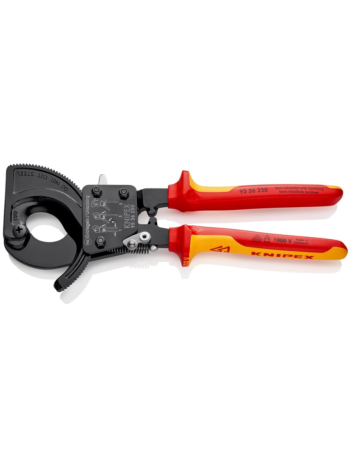 KNIPEX Kabelschneider, (Ratschenprinzip)