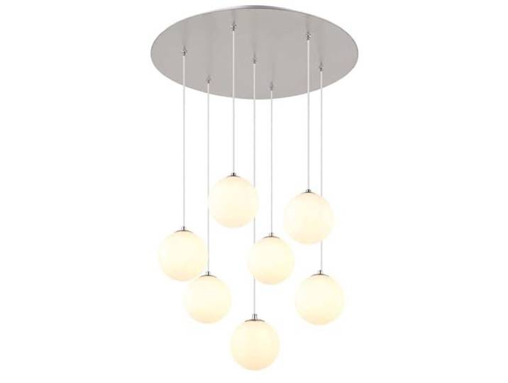Pendellampe Hängeleuchte Wohnzimmerleuchte LED 7 Flammig Glaskugeln H 120 cm