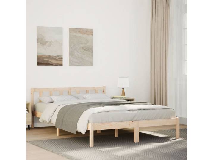 vidaXL Bett, Massivholzbett Extra Lang ohne Matratze 160x210 Kiefernholz