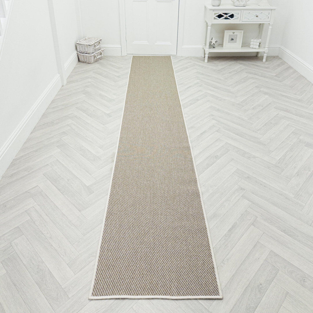 Ebern Designs Runner cm Flatweave Area Rug Beige Runner 60 x 300 cm