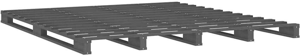 vidaXL Lit de palette sans matelas gris bois massif