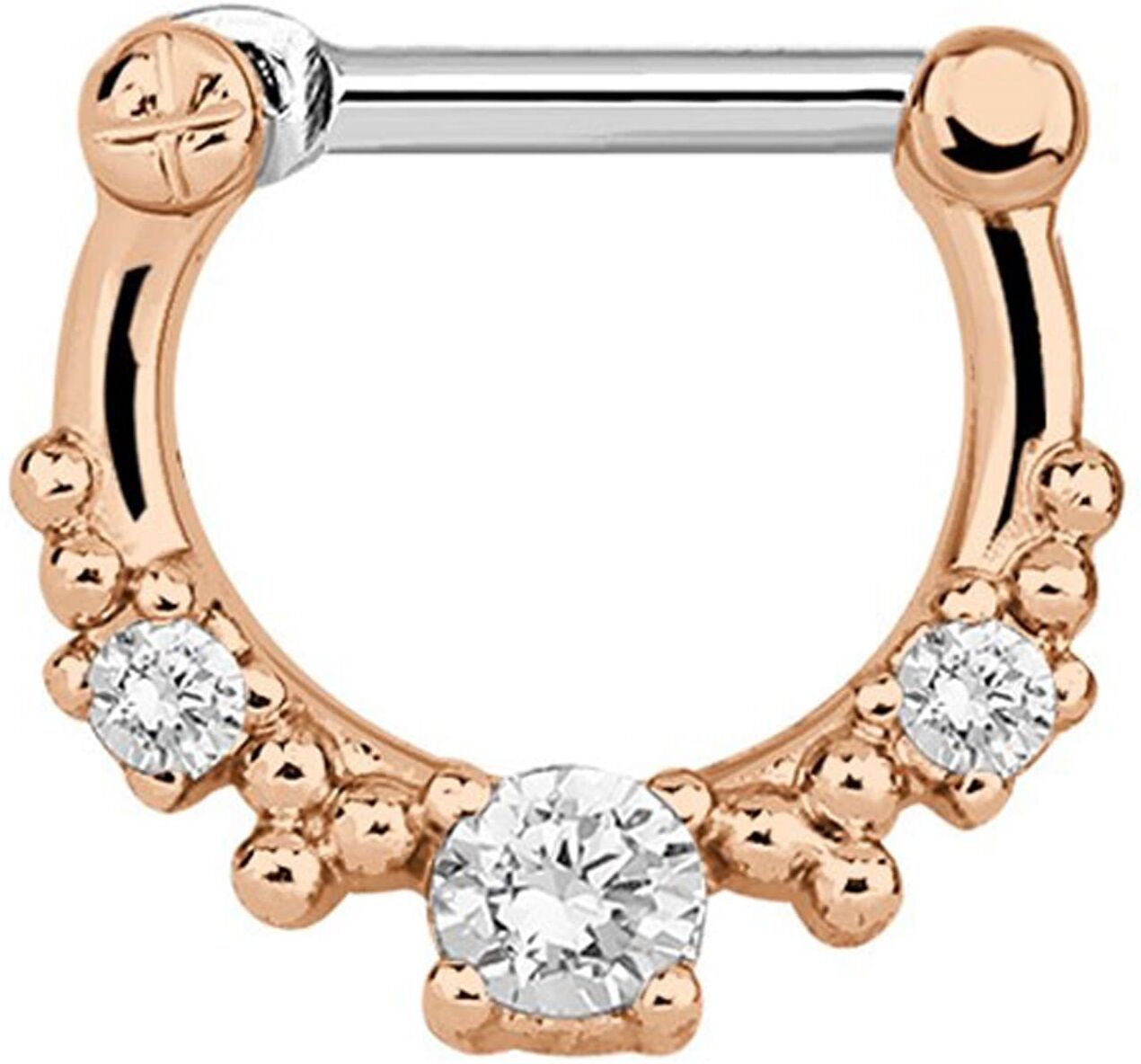Nasenpiercing ADELIA´S "Piercing  Nasenpiercing", rosa (rosegold), Piercings, Damen, Silber 925 (Sterlingsilber), Nasenpiercing