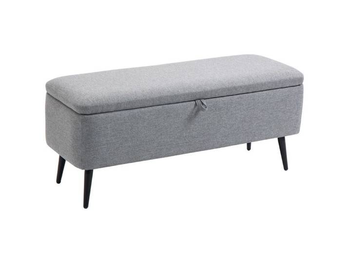HOMCOM - Banc de rangement - Tissu 100% polyester - 101x38.5x44.5cm - Gris