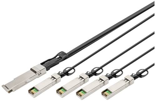 Digitus DN-81322 Glasfaser / SFP+ LWL, Computer Anschlusskabel 2 m Schwarz [1x QSFP+ - 4x SFP+]