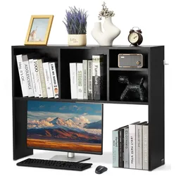 VEVOR Schreibtisch Bücherregal 1-stufiger Organizer (94 x 24 x 73 cm) Tischregale Schreibtisch Organizer Ausstellungsregal aus Spanplatten mit rutschfesten Füßen, für Büro Wohnheim, Schwarz