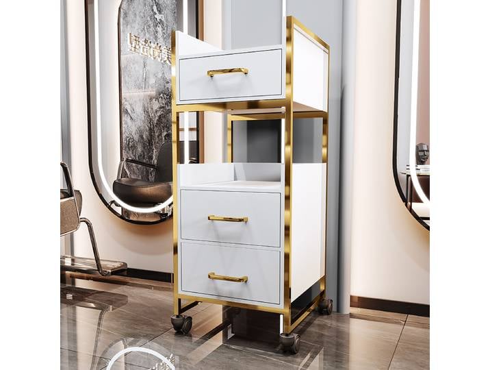 Chariot de rangement Glam Premium, organisateurs esthétiques de luxe modernes, chariot auxiliaire nordique, meubles de Salon