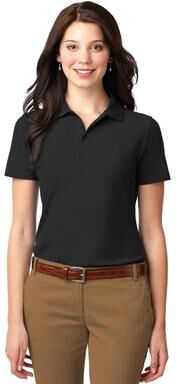 Port Authority L510 Women's Stain-Resistant Polo Shirt in Black size 4XL   Cotton/Polyester Blend