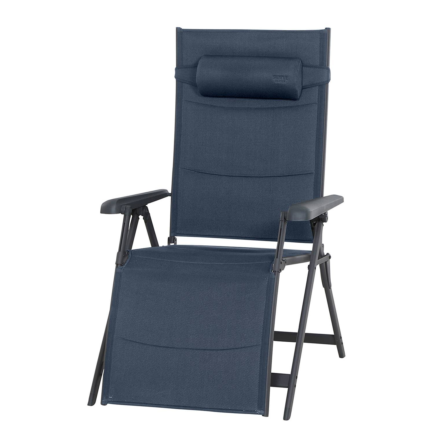 home24 Campingstoel Relax Premium XL blauw met aluminium frame