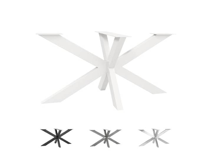 Natural Goods Berlin Tischgestell Spider - Tischgestell Weiß 43 x 58 x 98 cm - Tischbeine Metall Für DIY Couchtisch, Sofatisch - Zentraler Tischfuß Für Möbel - Tischuntergestell, Metallgestell