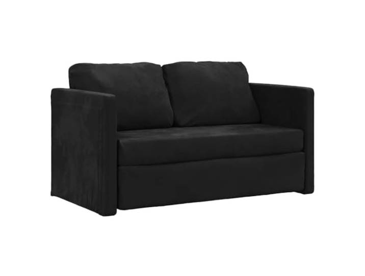 GHVBNMF Bodensofa mit Schlaffunktion Klappbar Samt Schwarz 122x204cm Vielseitiges 2-in-1 Schlafsofa aus Samt mit Metallgestell und Kissen, ideal für Wohnzimmer, Studentenzimmer und Büro.