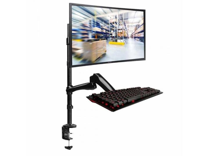 Support de bureau assis/debout - LOGILINK - BP0030 - Inclinable/pivotant/rotatif - Compatible 13–27  - Réglable en hauteur