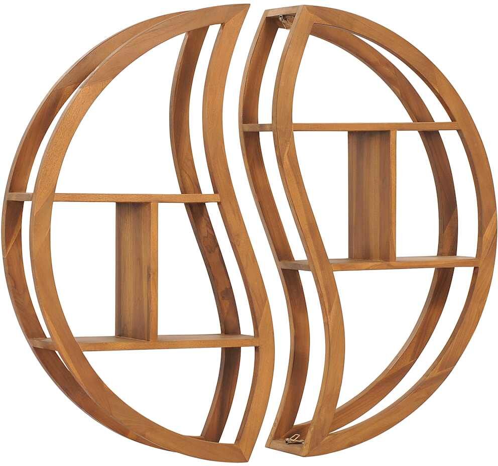 vidaXL Étagère murale Yin Yang 100x20x100 cm Bois de teck massif
