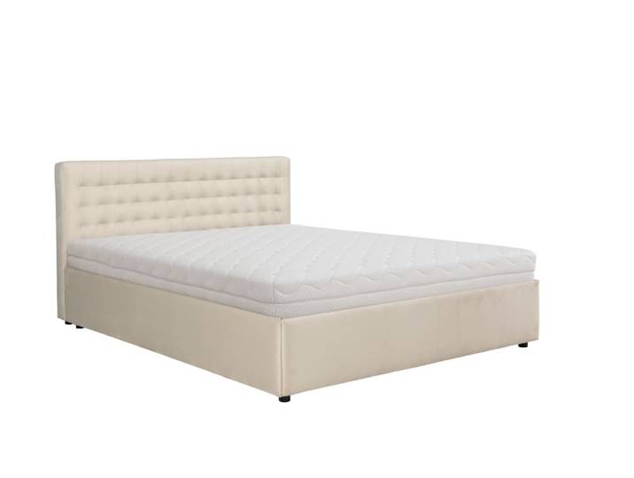 Lit rembourré avec matelas, beige, 180x200 cm