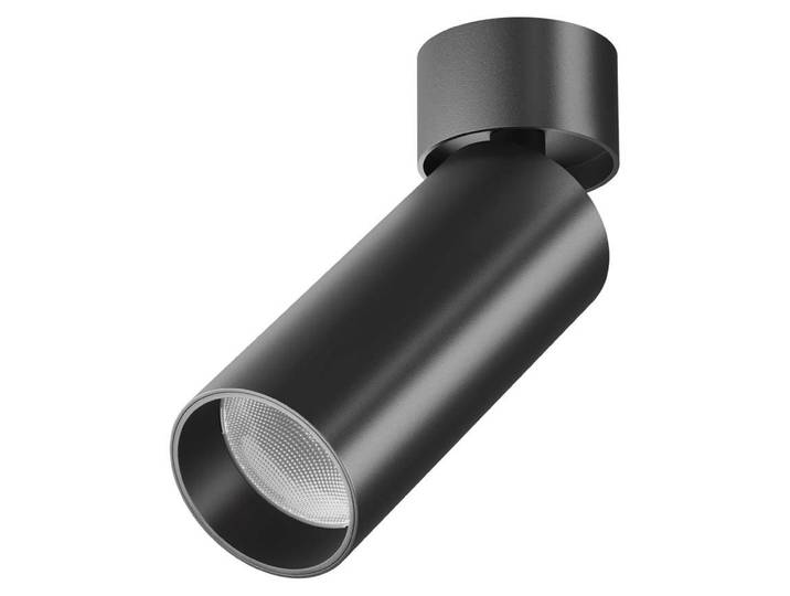 Plafonnier LED\, métal\, noir\, spot flexible