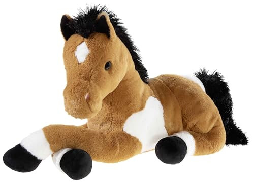 Heunec Misanimo liggend pluche paard knuffel, bruin, 50 cm