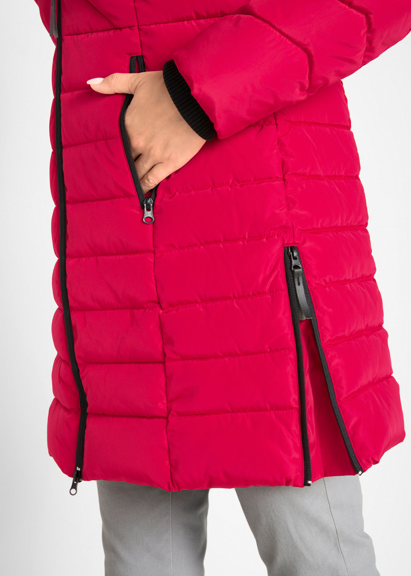 bonprix "Winterjacke" mit Kapuze mit wattierter Füllung, mit abnehmbarer Kapuze, pflegeleicht rot 40