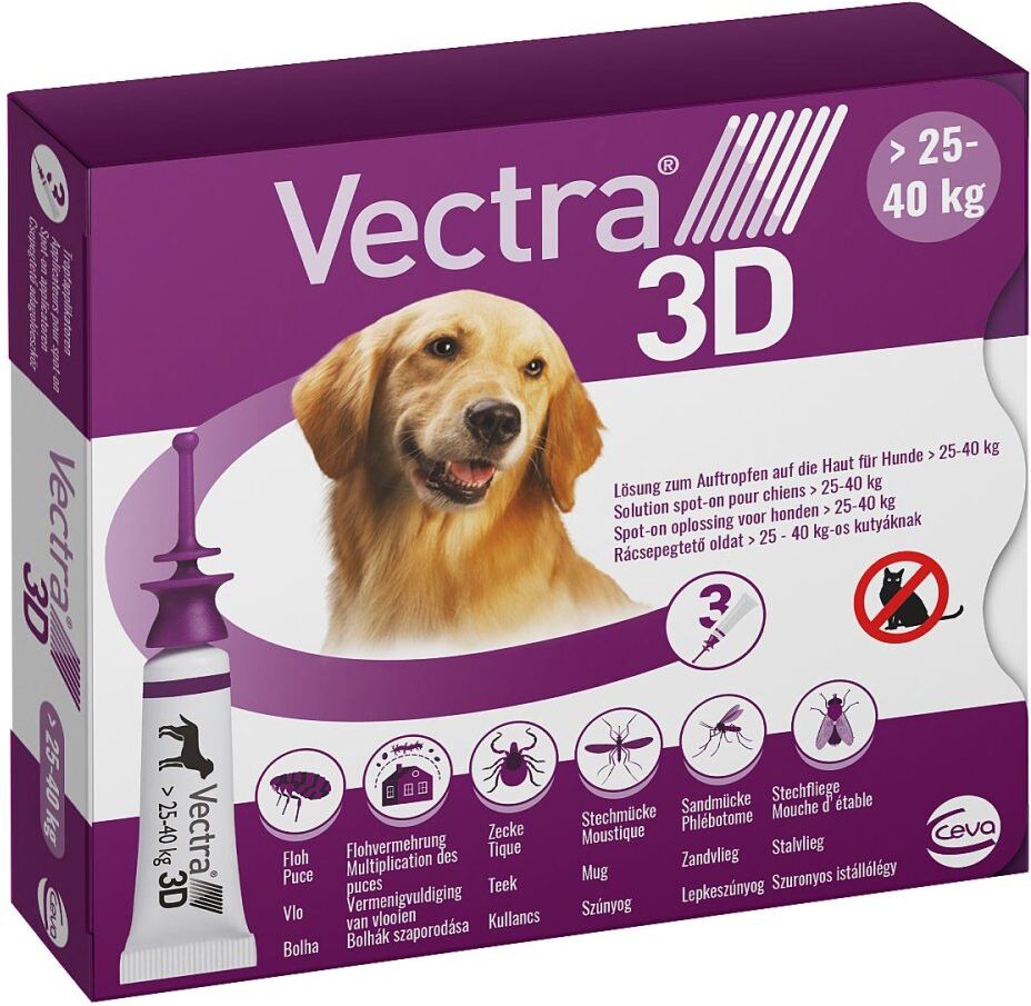 Vectra 3D Lösung gegen Zecken & Flöhe für Hunde 25-40 Kg