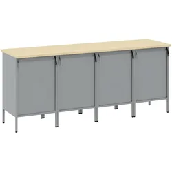 vidaXL, Werkbank + Arbeitsbock, Mazonas (200 cm Werkbank (10 Schubladen & 2 Türen)) (55 cm)