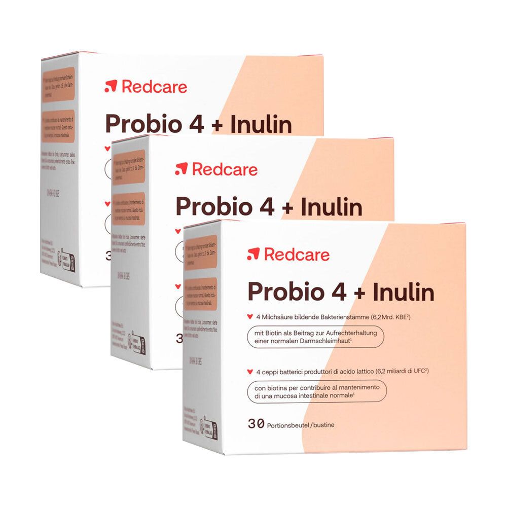RedCare Probio 4 + Inulin Dreierpack 3x30 St Pulver