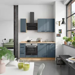 Küchenleerblock Easytouch High o. Geräte Blau