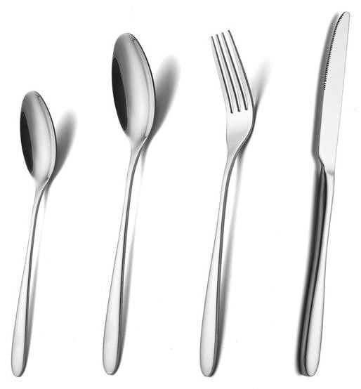 Benza Ibenzoa roestvrijstalen bestekset voor 6 personen, complete set met messen, vorken en lepels