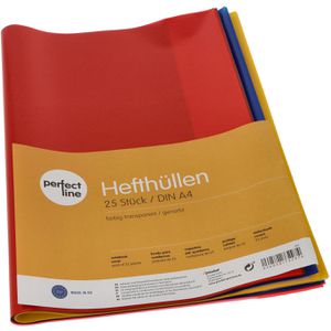 perfect-line Heftumschläge A4, farbig-transparent, farbig sortiert, 25 Stück