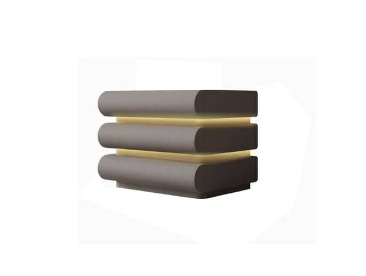 YANG11FAN Vielseitig Nachttisch Smart Storage Leder(Grigio,Mittel)