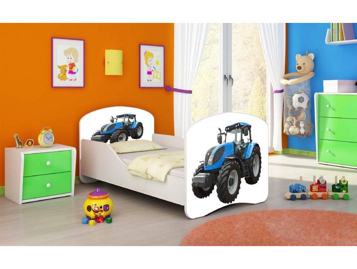 Kinderbett Milena mit verschiedenen Mustern - 140x70 - Tractor - Luxusbetten24