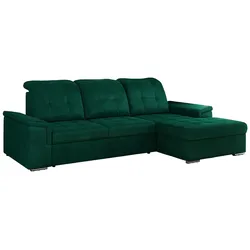 ECKSOFA MADRITO L - Dunkelgrün Velorus - Rechts