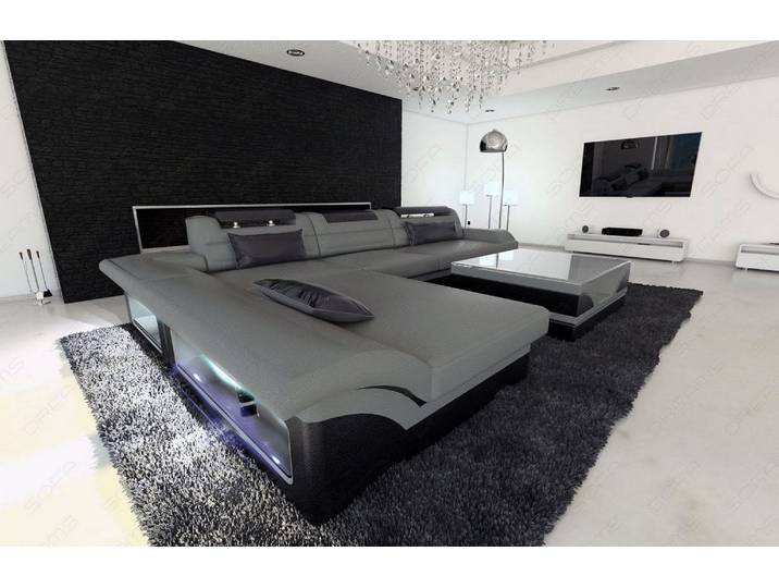 Couch Monza L-Form in Leder