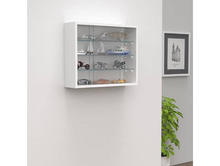 Vitrine murale Drivalo 50 x 40cm Blanc/Blanc