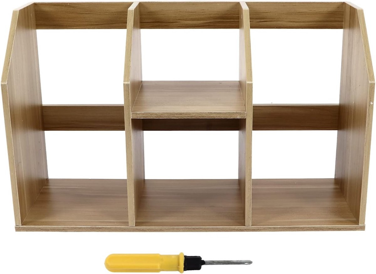 Multilaags houten boekenkast bureau organizer met 60 cm breedte