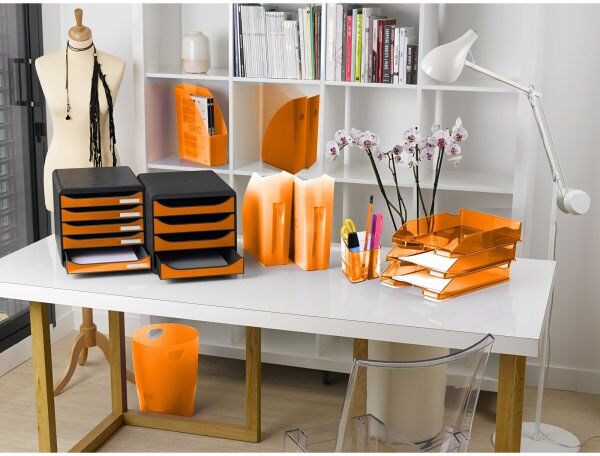 Exacompta Big-Box Skuffekabinet, 4, Sort/orange