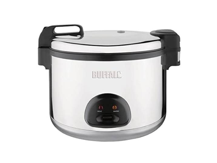Buffalo 2.85kW Premium Großer Reiskocher 9 Ltr, energiesparend, Edelstahl, Reiskapazität: 20 Liter gekocht / 9 Ltr trocken, Reismaß und Spatel im Lieferumfang, CK698