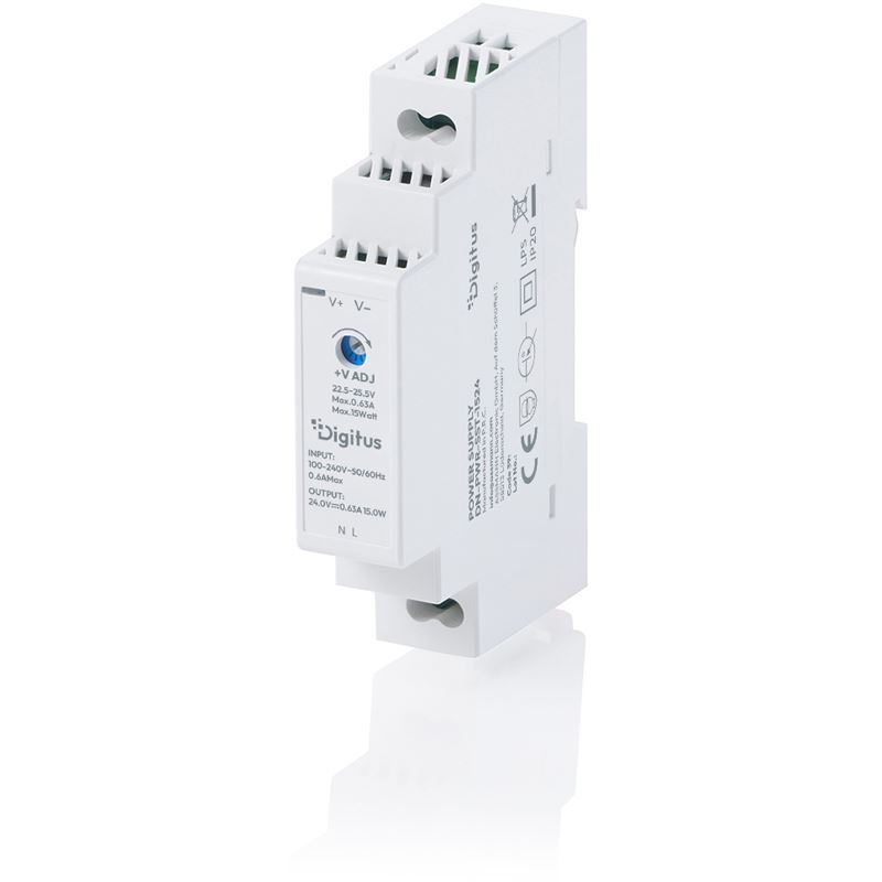 DIGITUS 24V/ 0.63A/15W STEP POWER SUPPL ENCL. TYPE IDEAL FOR SENSORS