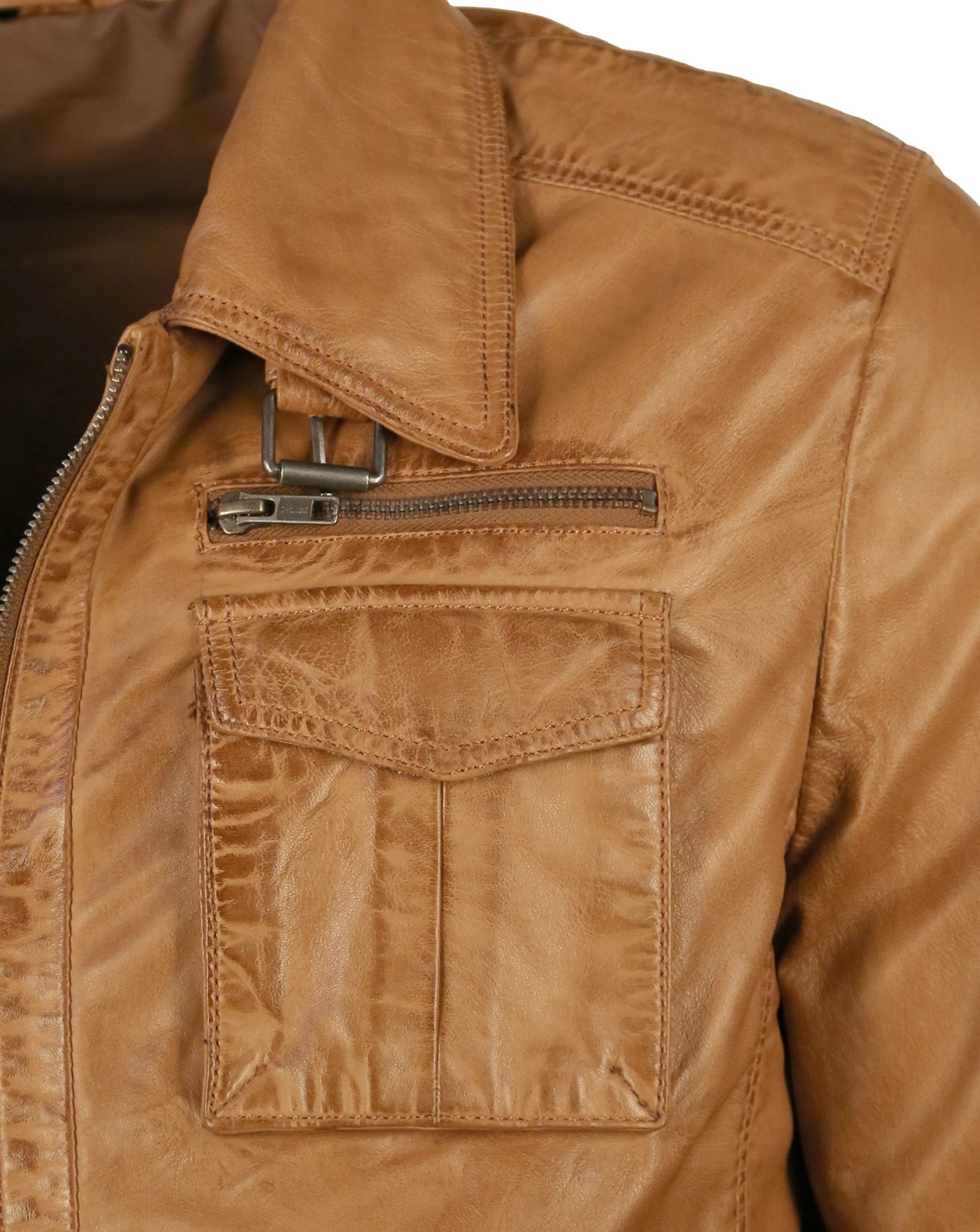 Blouson JCC "Lederblouson Karlstad", Herren, Gr. S, braun (cognac), Obermaterial: 100% Schafsleder sheepskin. Futter: 100% Baumwolle CO., Jacken Blouson