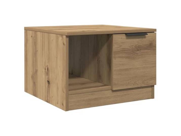 Couchtisch Eiche Artisan 50x50x36cm Holzwerkstoff Bartisch, mit Regalen, 2 Fächern, Weinflaschen, Getränke, leicht zu reinigen