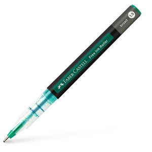 Faber-Castell Tintenroller Free Ink Broad, 348363, Gehäuse schwarz, Strichbreite 0,8mm, Schreibfarbe grün