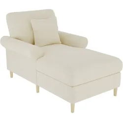 Relaxsessel 133x87x90 Samt Sessel mit Liegefunktion Ruhesessel Polstersessel Lounge Komfortsessel inkl Kissen ergonomisch weich stabil Beige