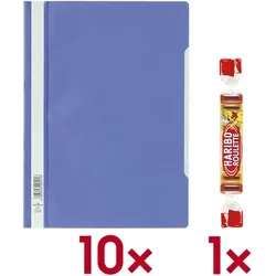 Durable 10x Schnellhefter A4 inkl. 1x Fruchtgummi »Roulette« lila, 22.7x31 cm