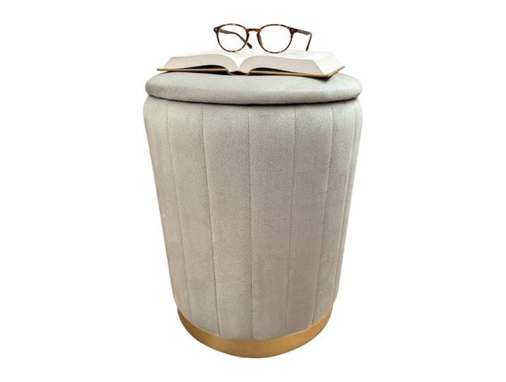 Relaxdays Hocker aus Samt mit Stauraum
