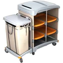 ComfortSplast Hotelwagen III-13 inkl. geräumigen Gehäuse mit 4 Schalen, Ablage mit Deckel