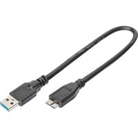 USB 3.2 Gen 1 Anschlusskabel USB-A > Micro USB-B schwarz, 0,25 Meter