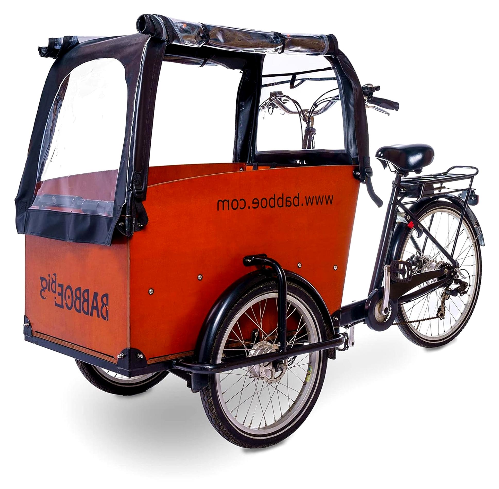 Regenzelt für Babboe Big Lastenfahrrad ohne Gestänge (Schwarz)