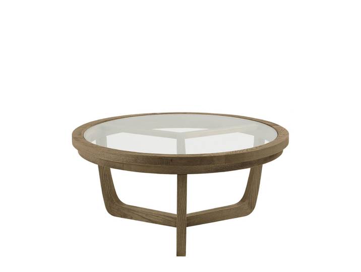 Table basse ronde en chêne naturel