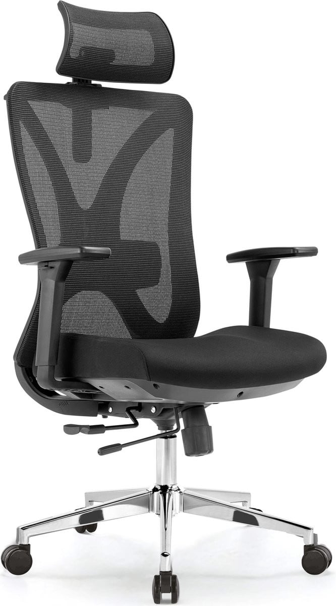 Bureaustoel Prestige Ergonomische Bureaustoel met Armleuningen - Black/Chrome