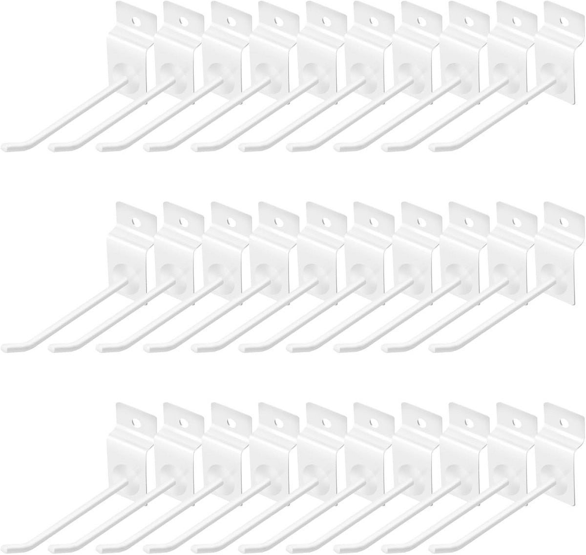 30 stuks Witte Lamellenwandpanelen Haken 10 cm voor Display en Opslag